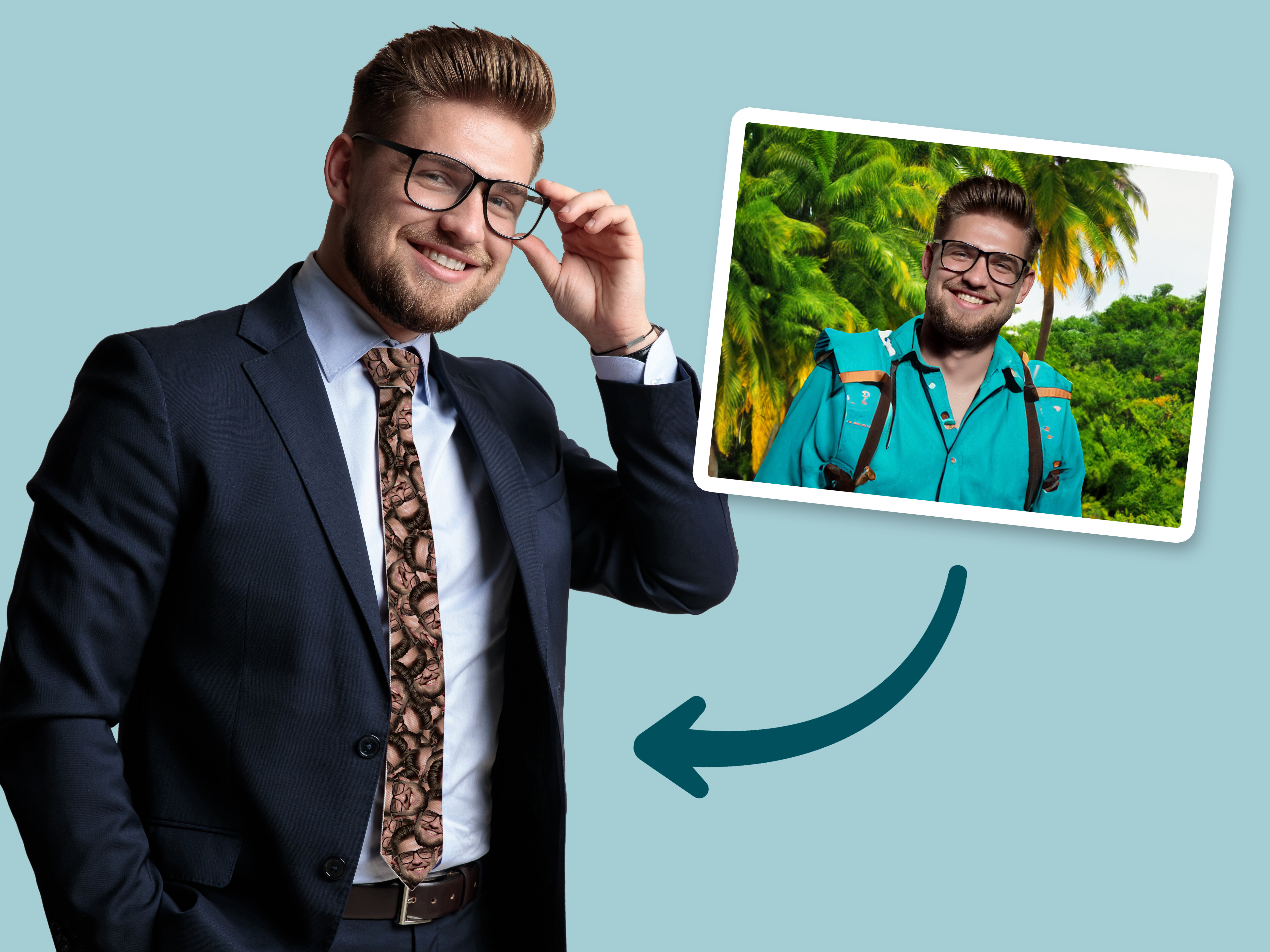 Personalisierte Krawatte mit Foto - Multiface