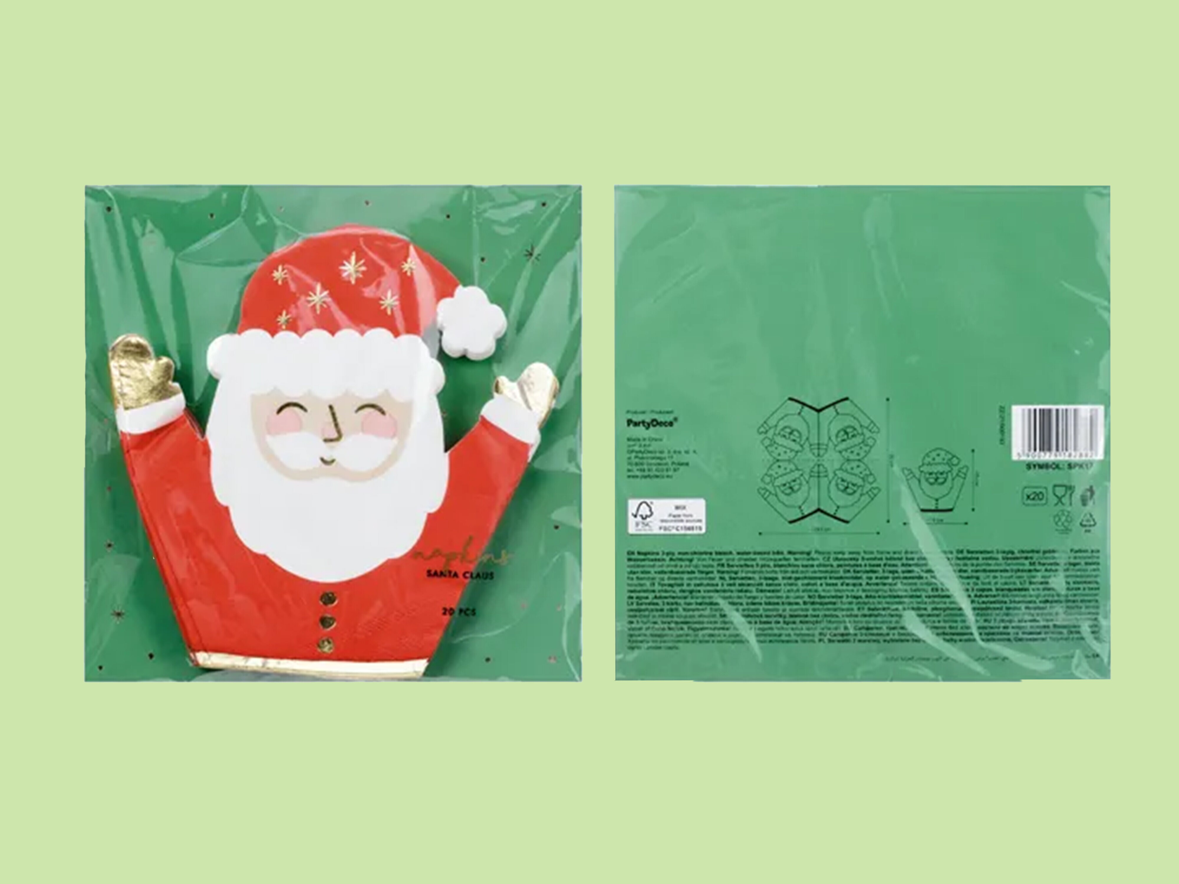 Weihnachtsservietten Weihnachtsmann 20er-Pack