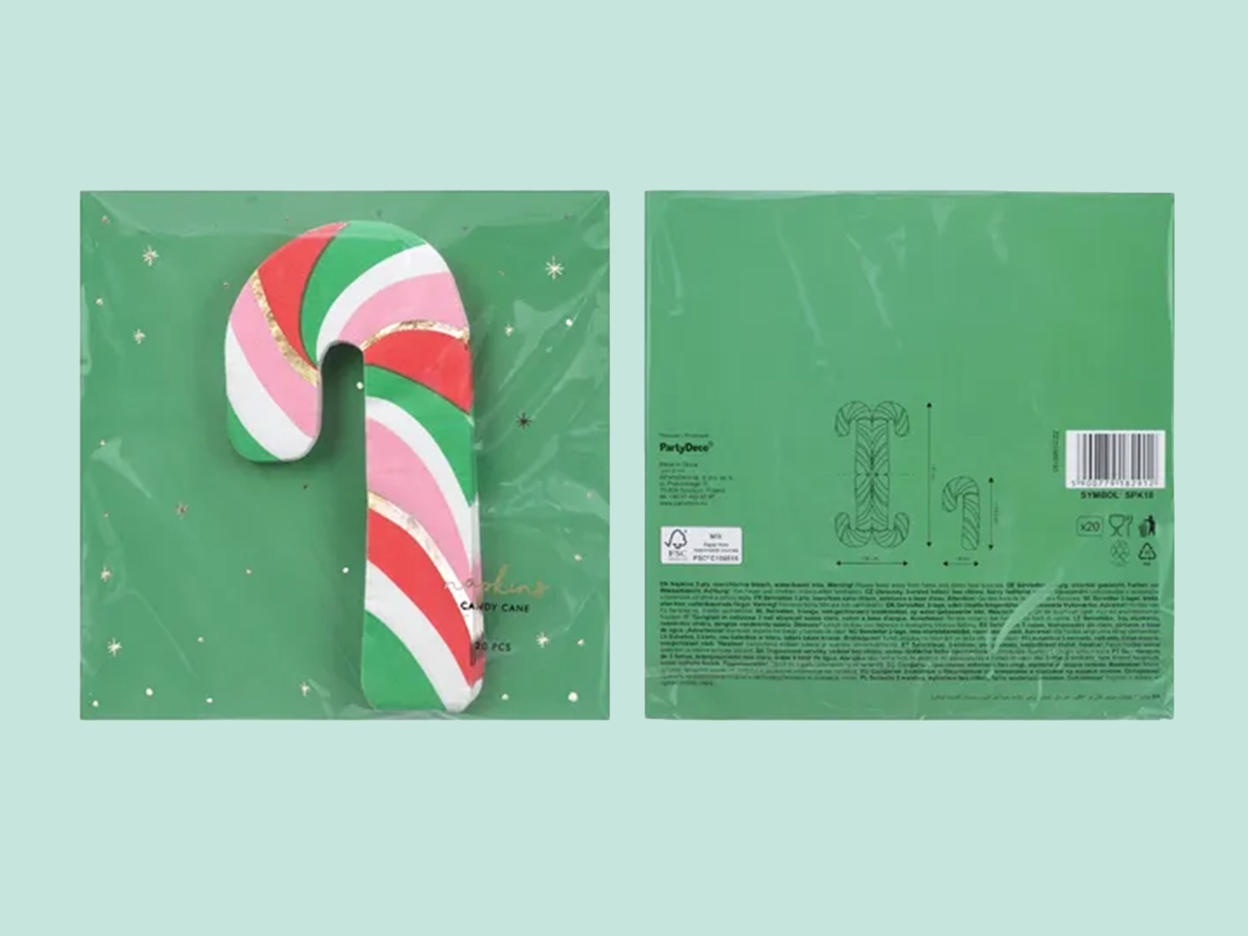 Weihnachtsservietten Zuckerstange 20er-Pack