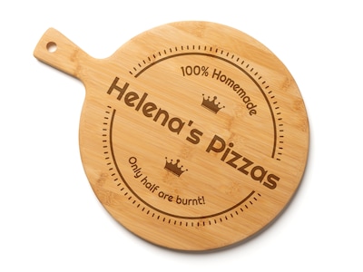 Servierbrett aus Holz mit Gravur - Pizza