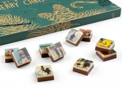 Schokoladenkalender mit 24 persönlichen Bildern