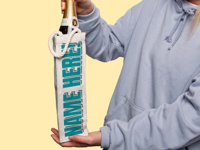 Persönliche Weintasche mit Text