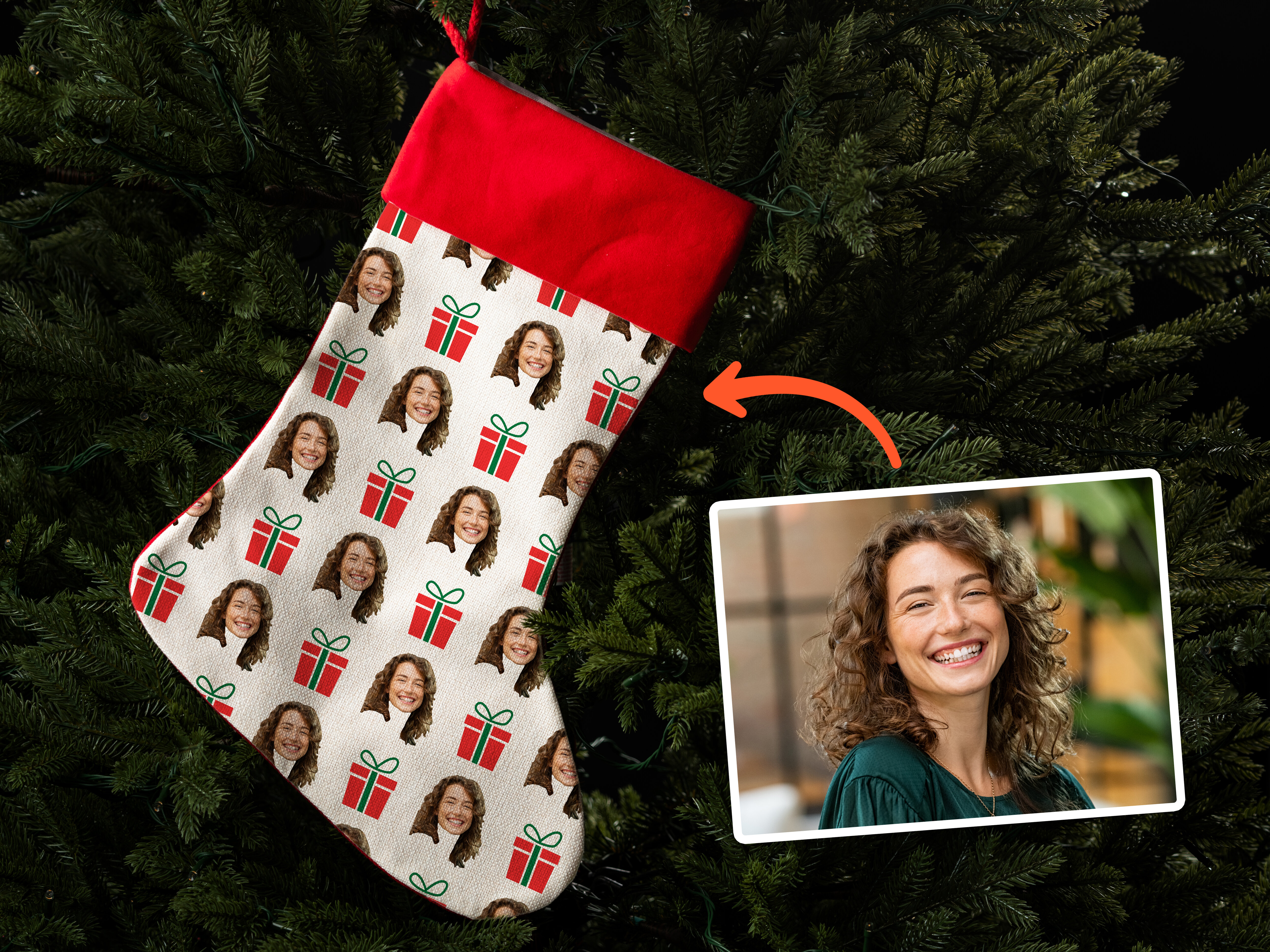 Personlig Julstrumpa med Foto
