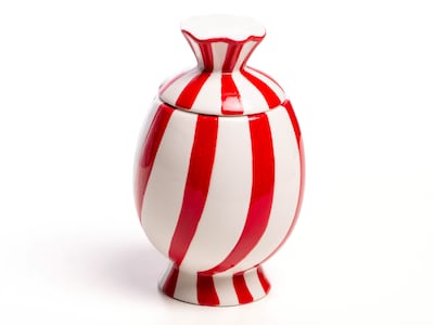 Rödvitrandig Karamellburk