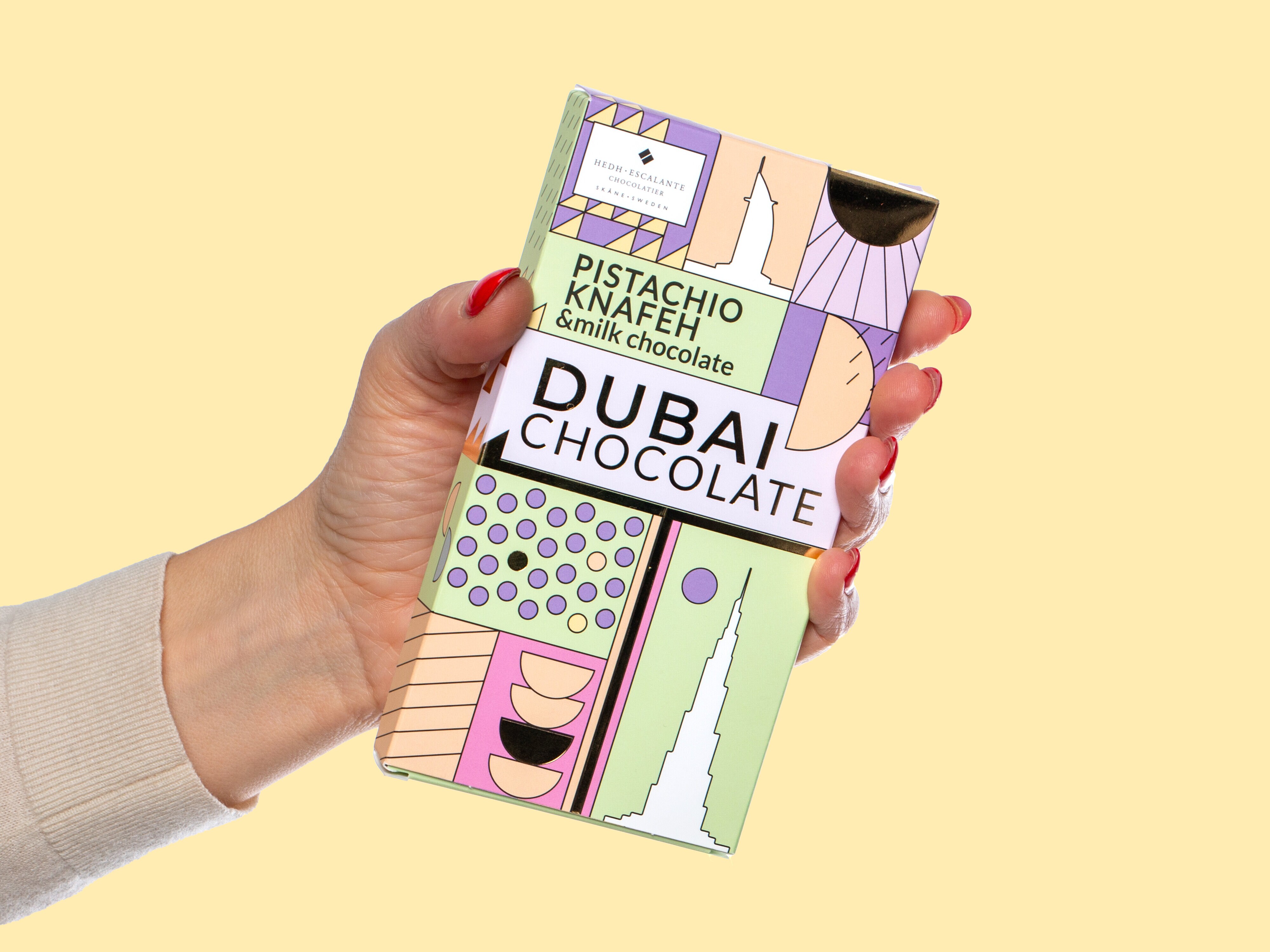 Dubai Chokolade Pistachio, Knafeh & Milk Chocolate