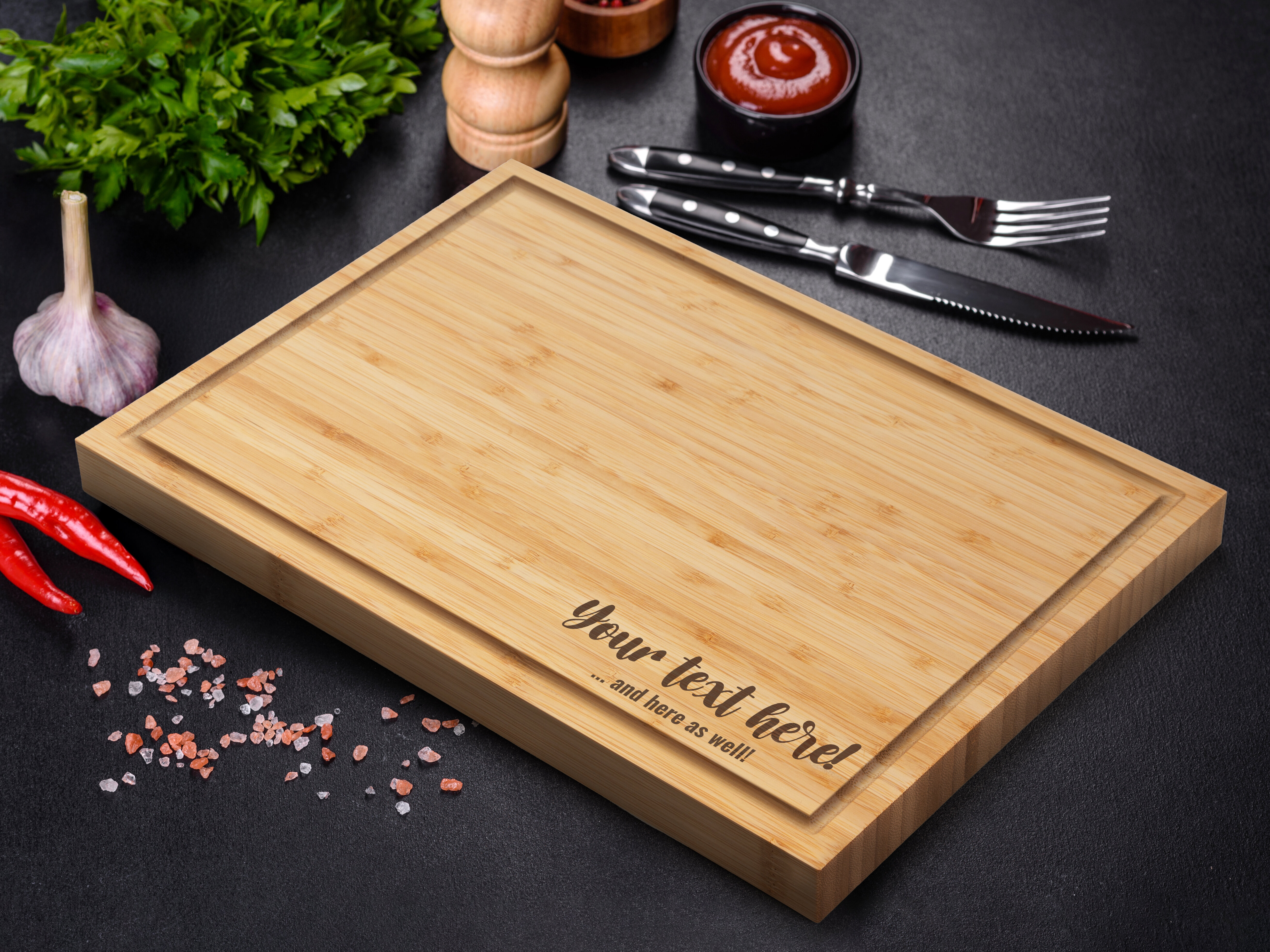 Personligt Skærebræt med Tekst