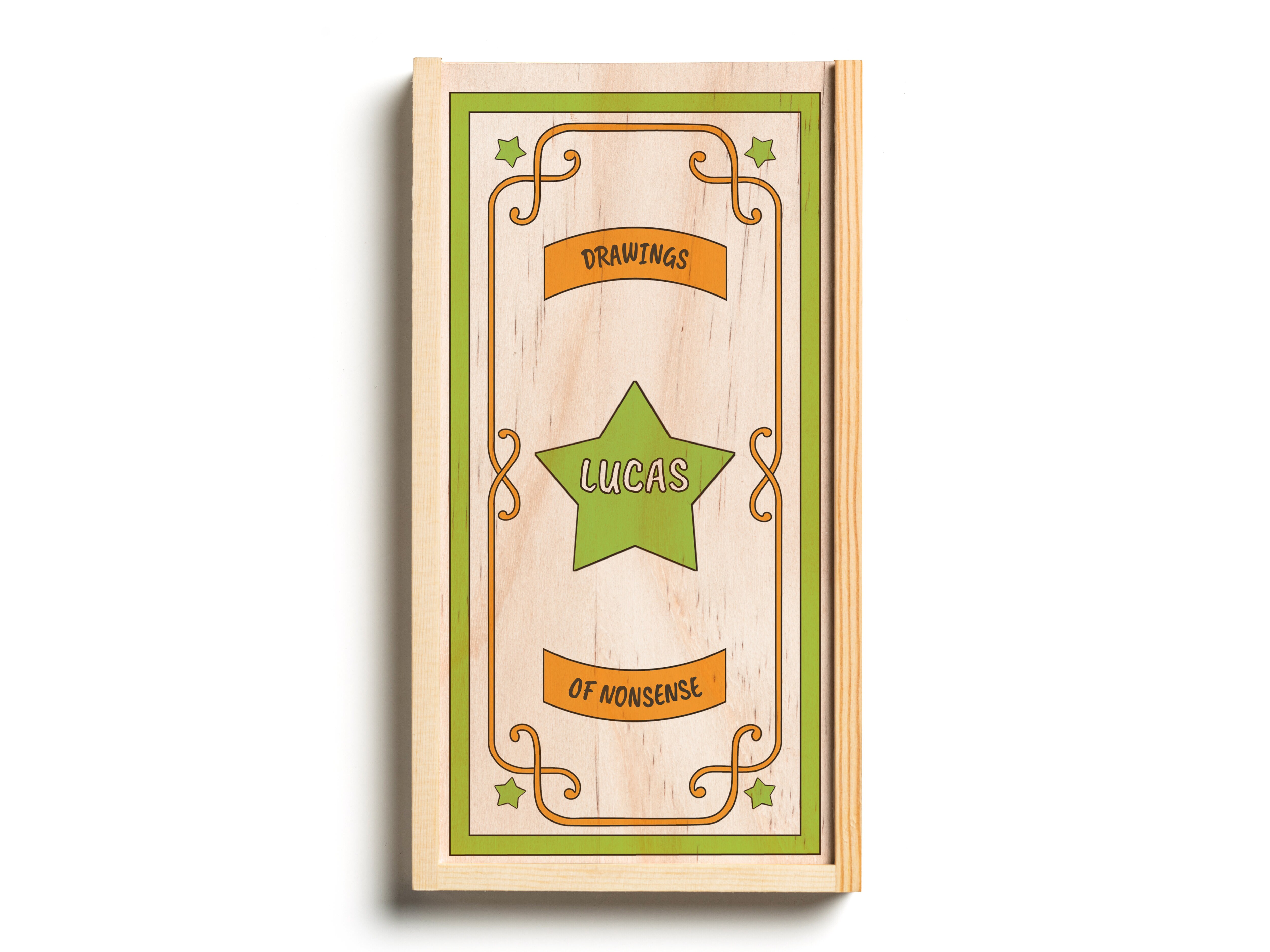 Personligt Pennfodral i Trä med Retrodesign