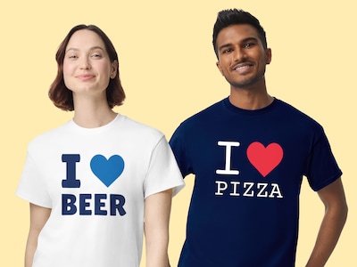 T-shirt med Text - I Love