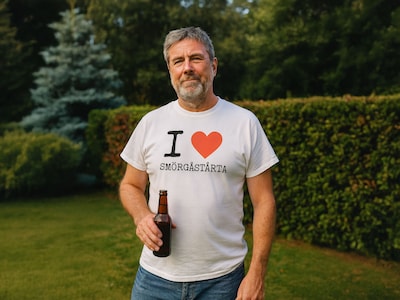 T-paita Tekstillä - I Love