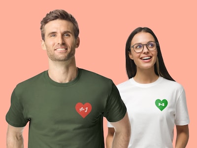 T-shirt med Hjerte & Bogstaver