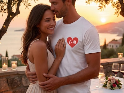 T-shirt med Hjärta & Bokstäver