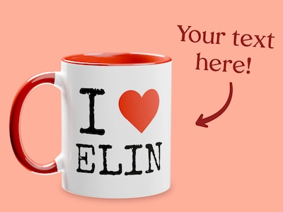 Mugg med Egen Text - I Love