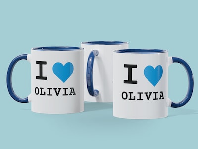 Mugg med Egen Text - I Love