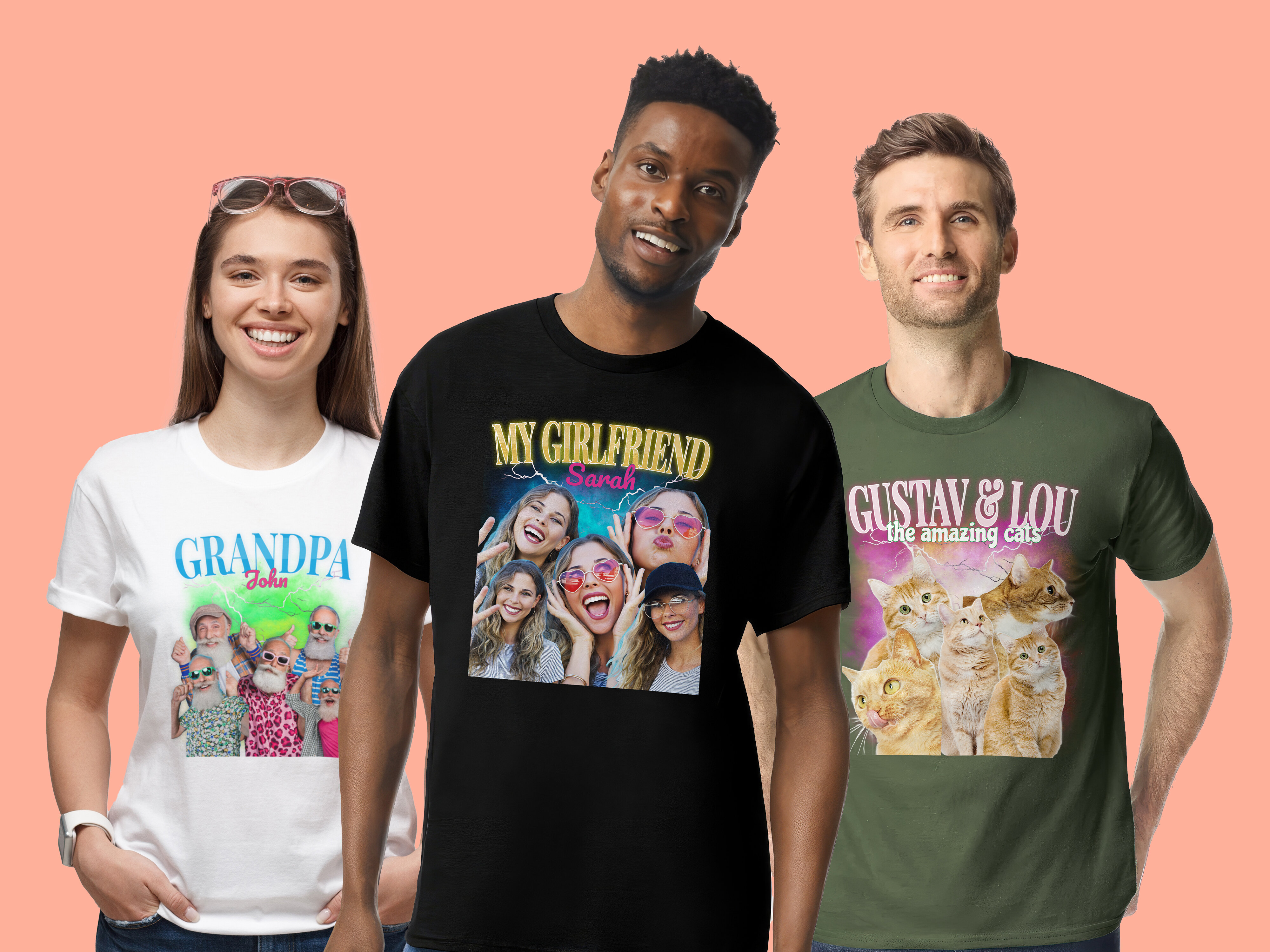 T-paita Valokuvakollaasilla - 90-luvun Malli