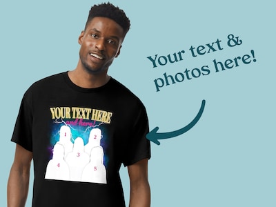 T-Shirt mit Fotocollage – 90er Jahre Design