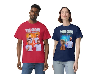 T-Shirt mit Fotocollage – 90er Jahre Design