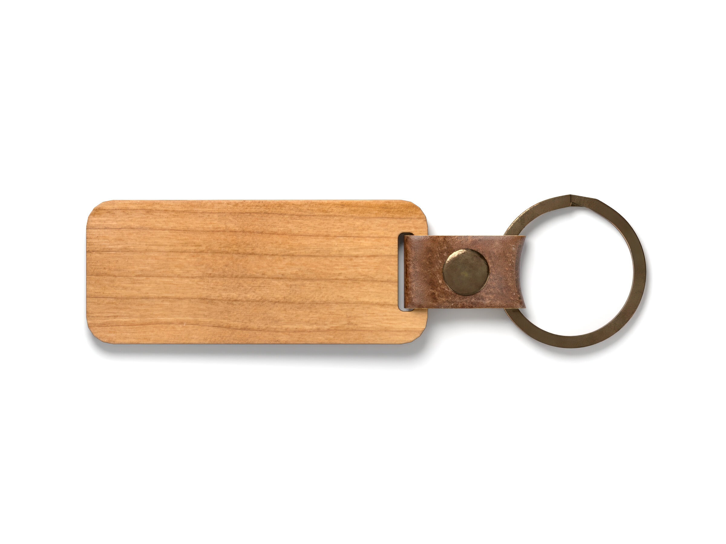 Nøglering i Træ med Gravering - Egen Tekst