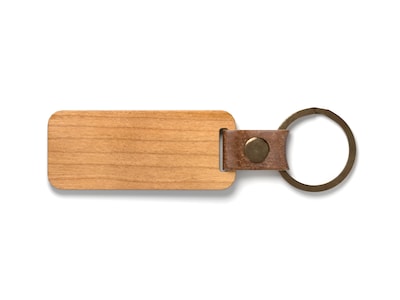 Nøkkelring i tre med gravering - egen tekst