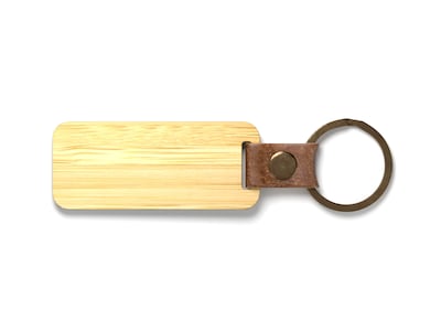 Nøkkelring i tre med gravering - egen tekst