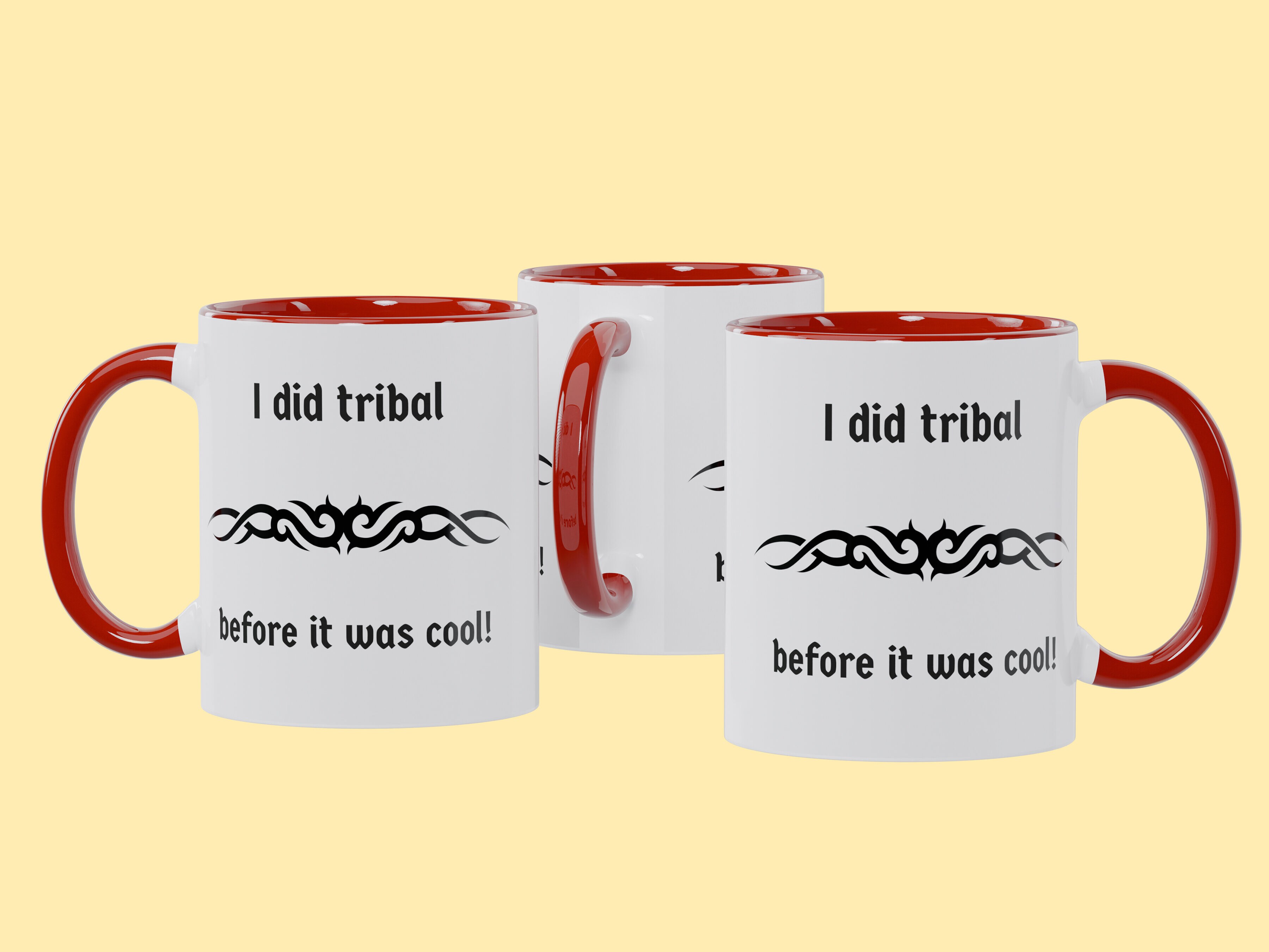 Krus med egen tekst & tribal