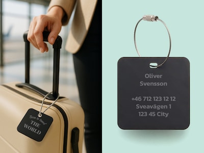 Bagagetag med Gravyr - Egen Text