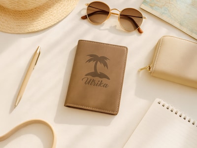 Passfodral i Läder med Gravyr - Egen Text