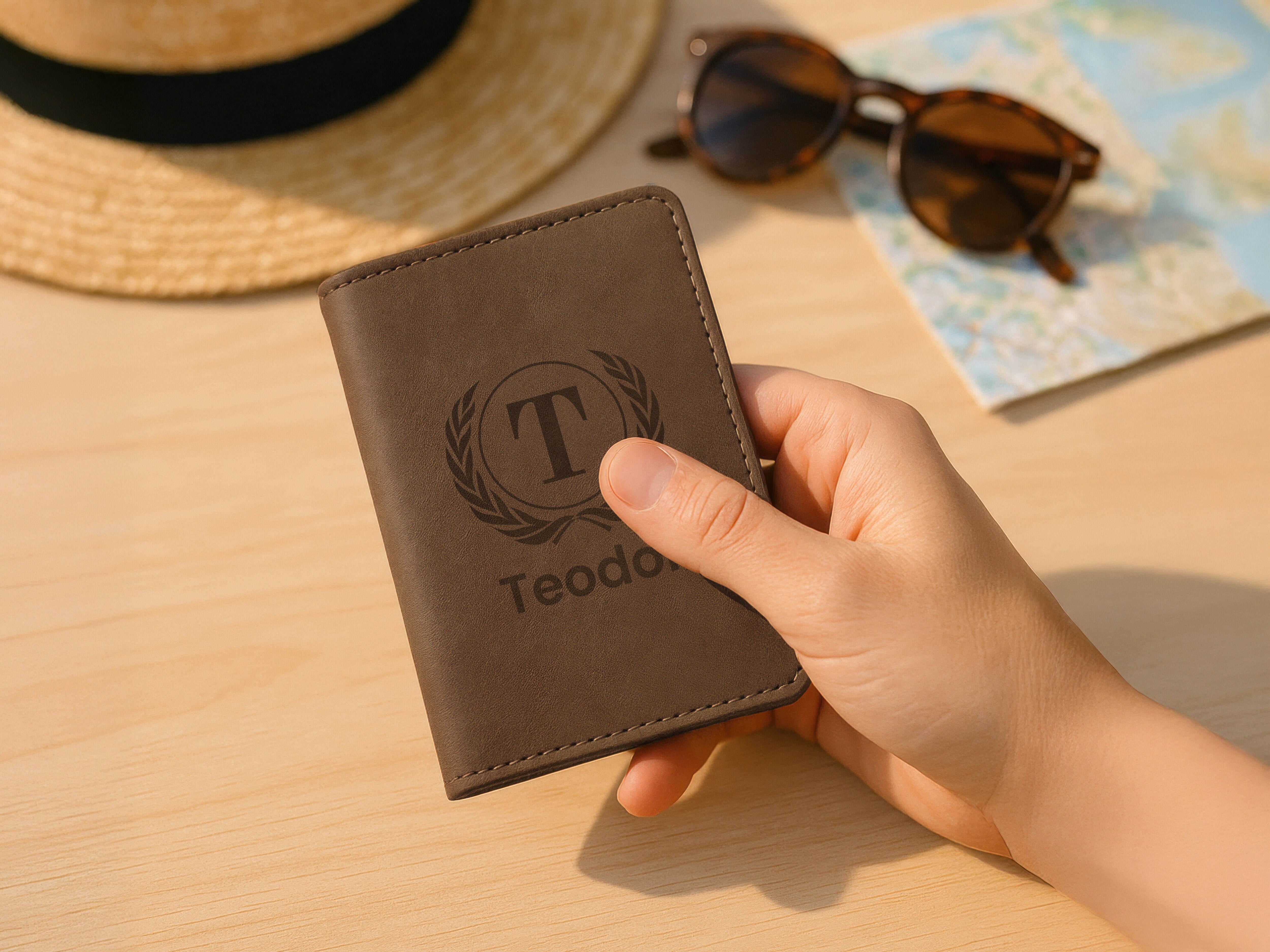 Passikotelo Nahkaa Kaiverruksella - Oma Teksti