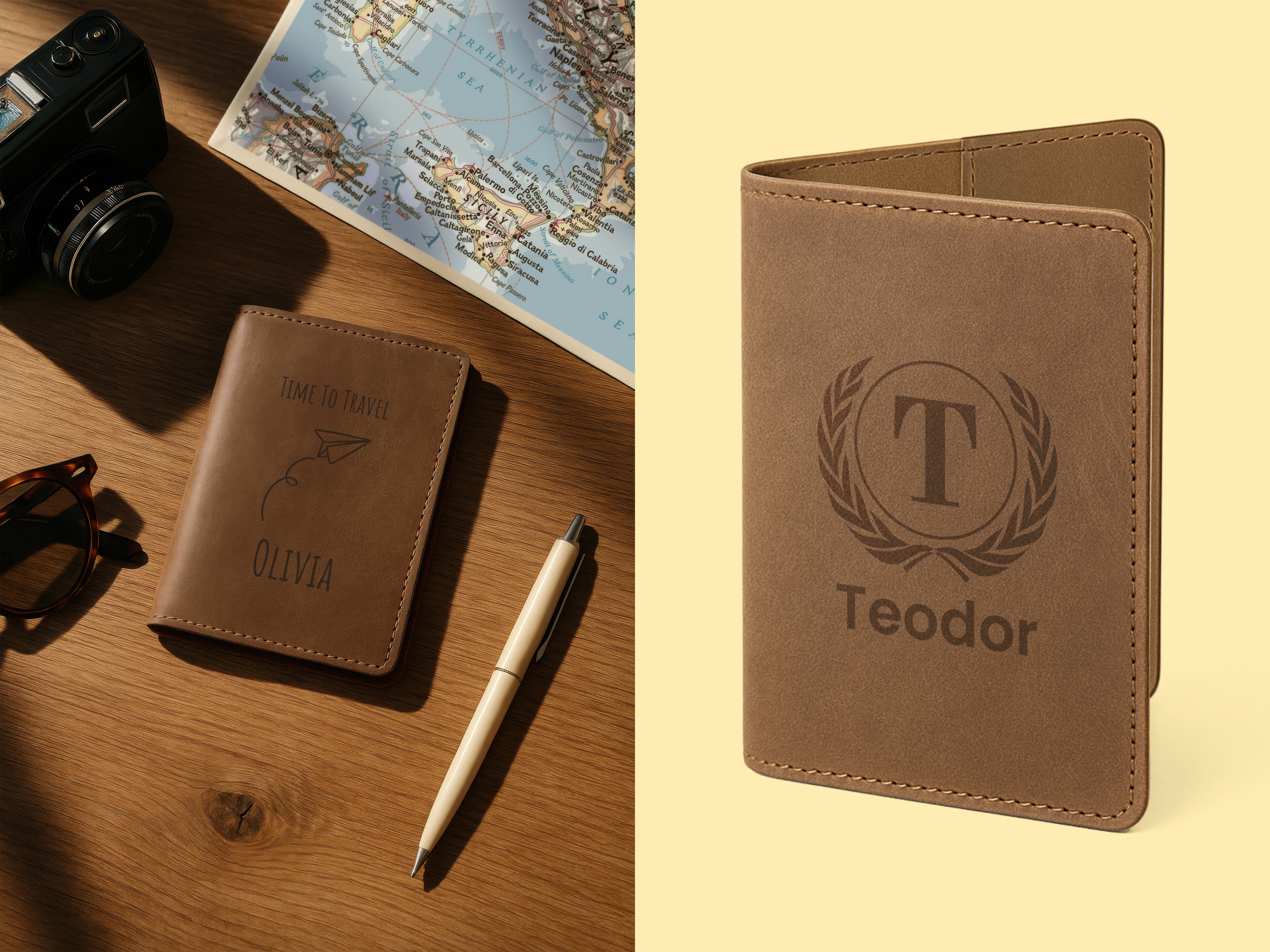 Passikotelo Nahkaa Kaiverruksella - Oma Teksti