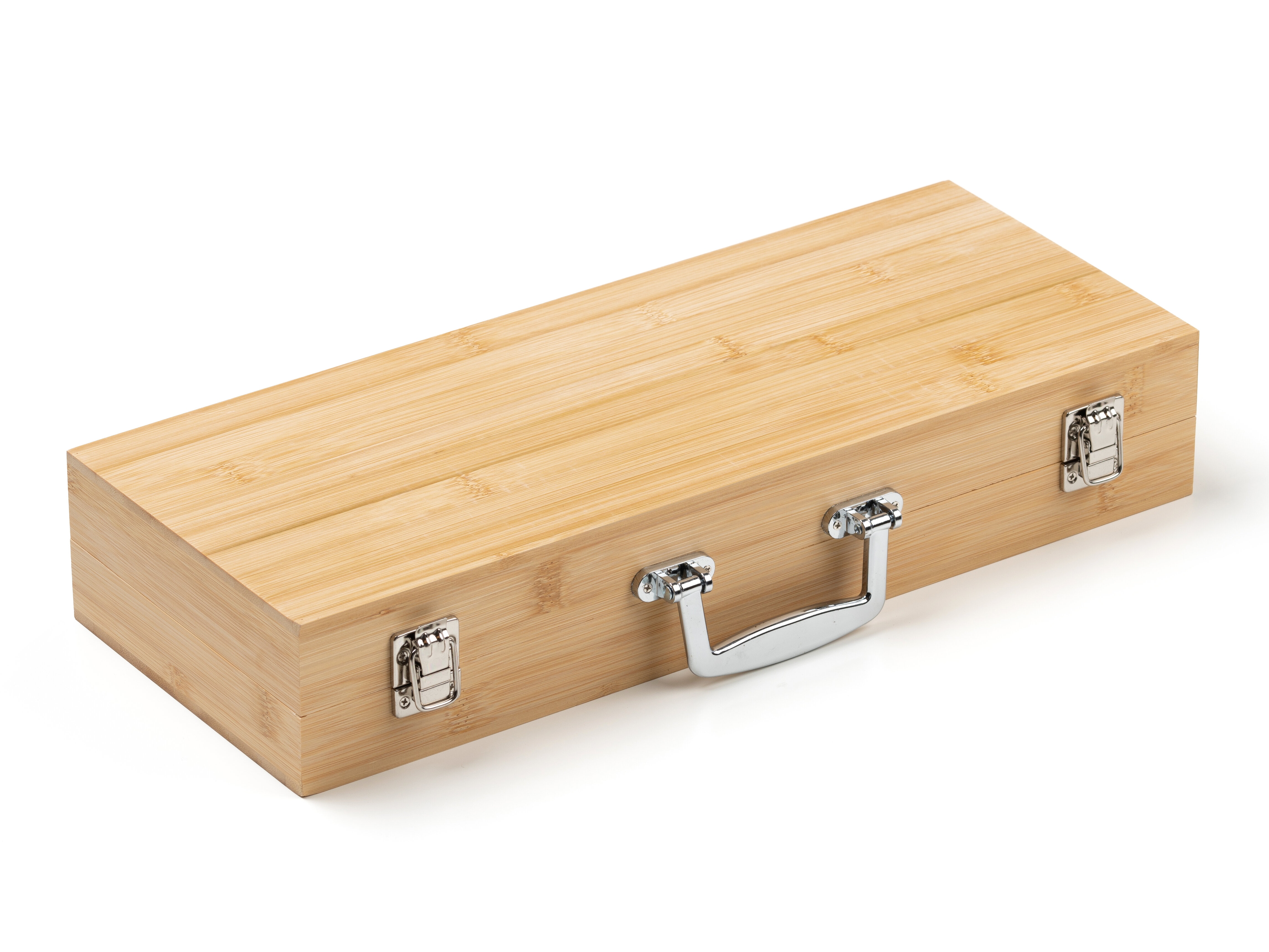 Grillverktyg i Trälåda med Gravyr - 5 Delar