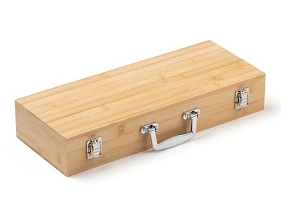 Grillverktyg i Trälåda med Gravyr - 5 Delar