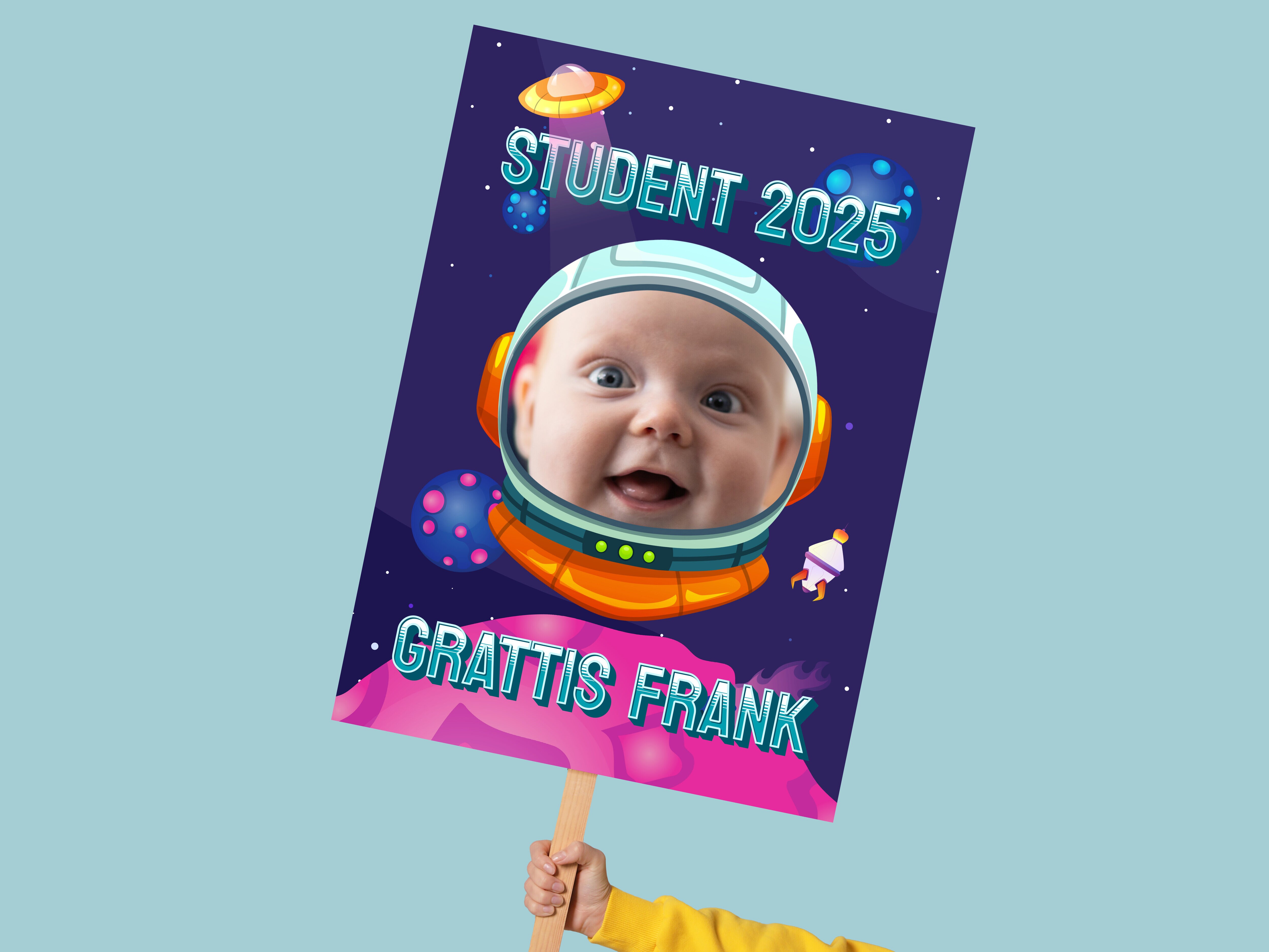 Studentskylt med Eget Foto & Text