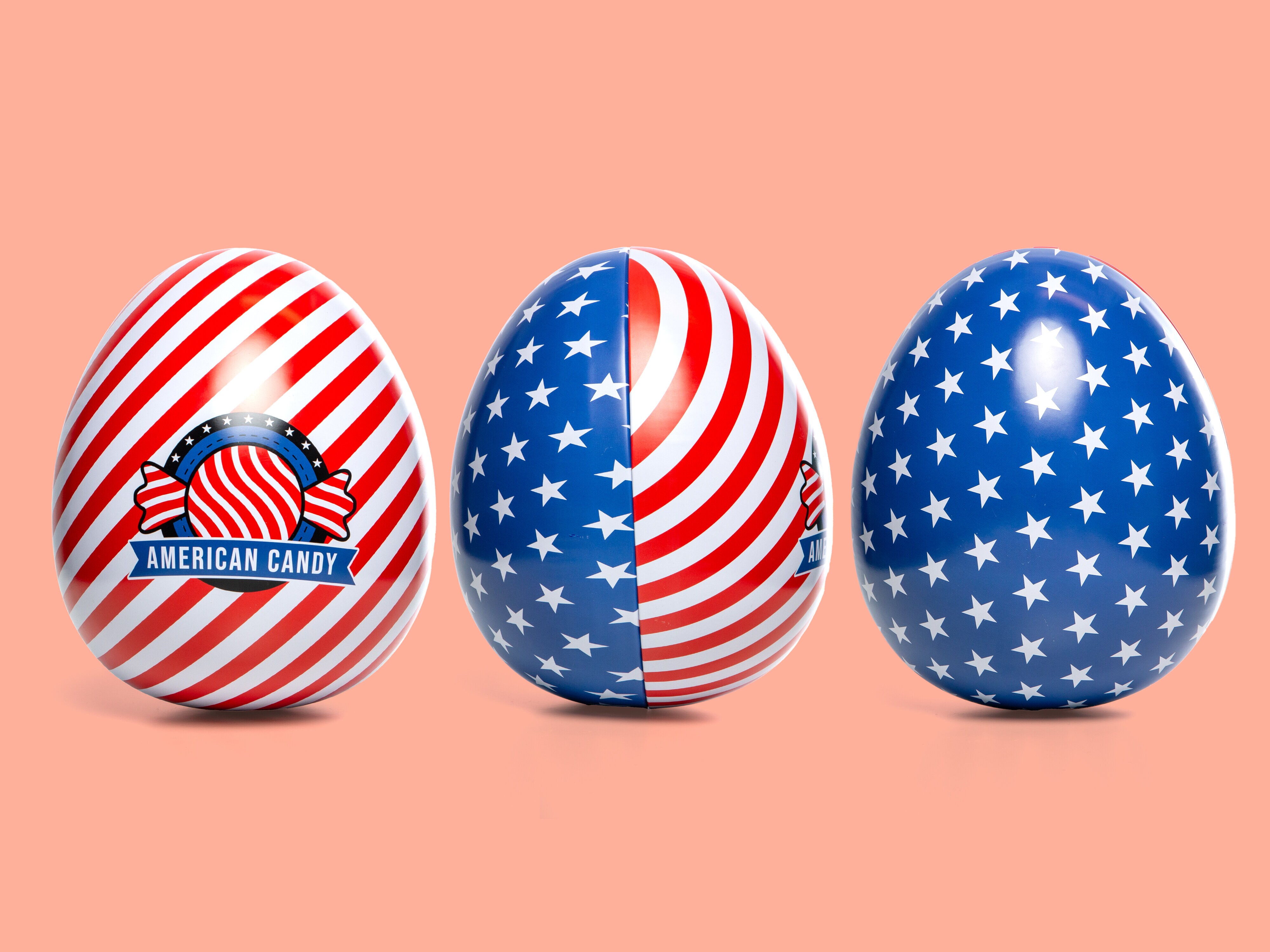 Påskägg med USA-godis