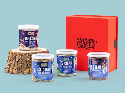 Gaveeske med frysetørket iskrem