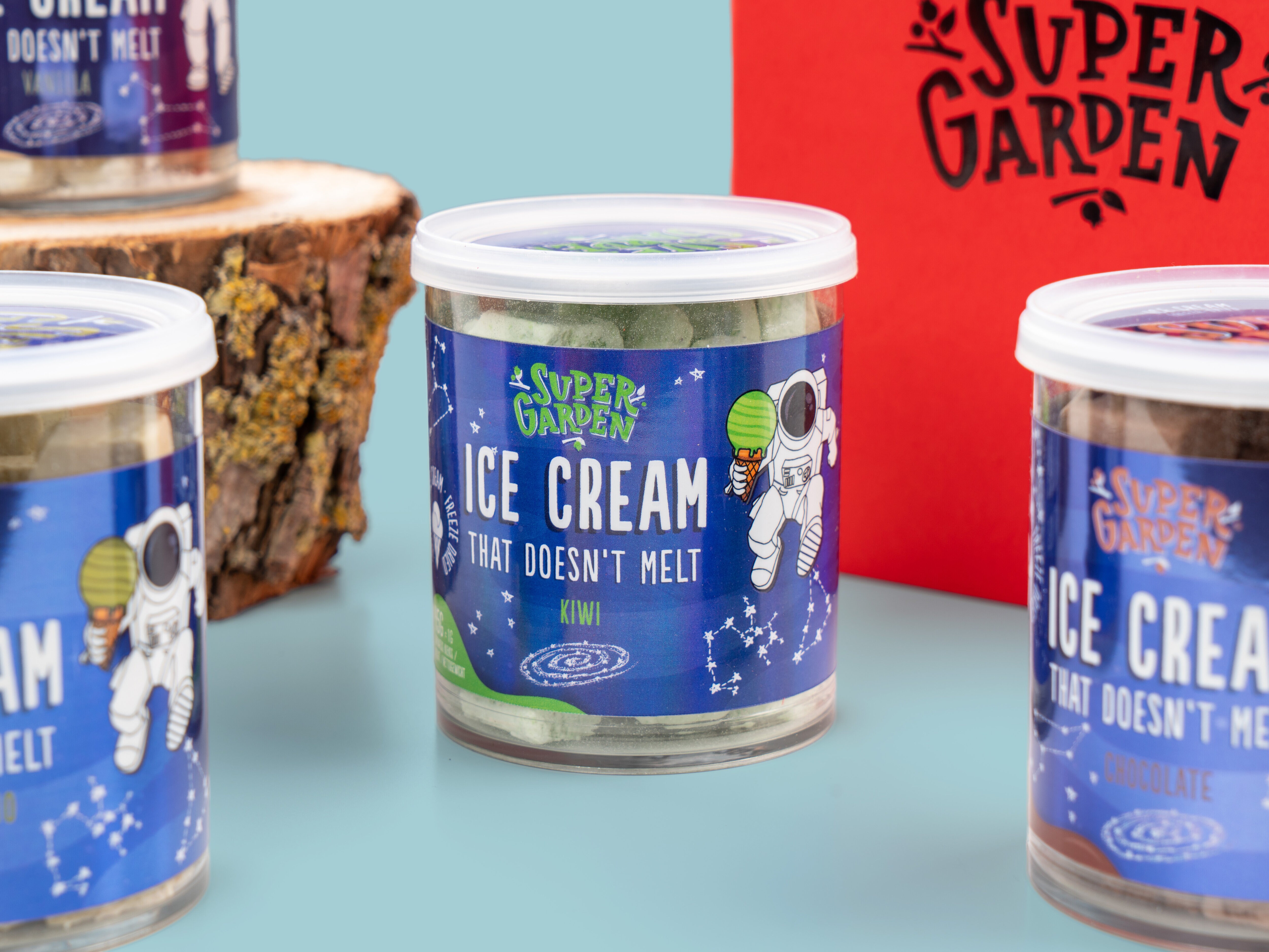 Gaveeske med frysetørket iskrem