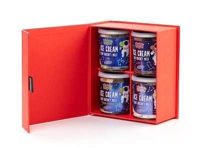 Gaveeske med frysetørket iskrem