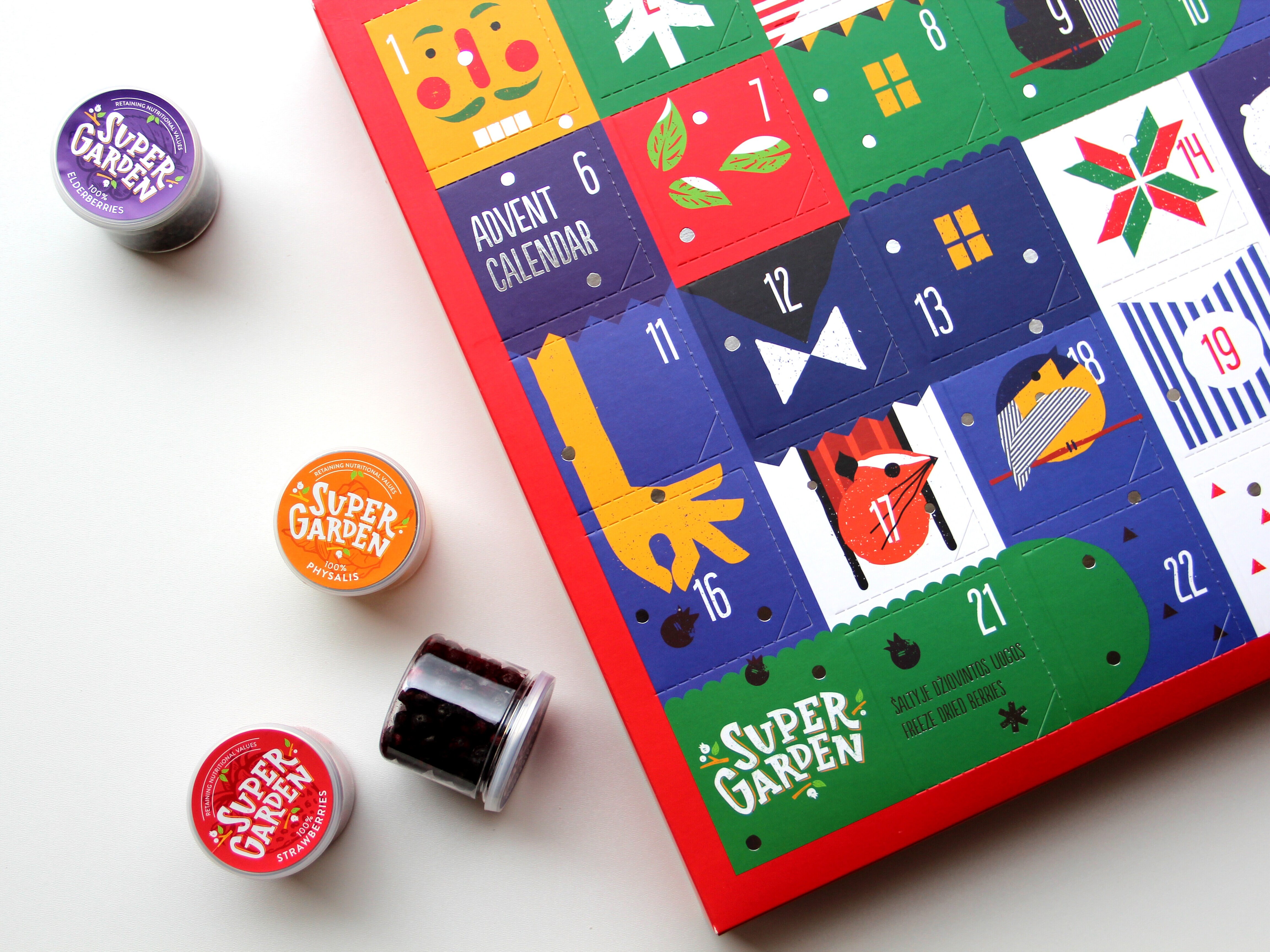 Adventskalender med Frystorkade Frukter, Bär & Grönsaker