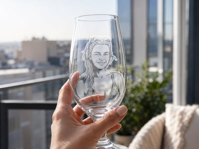 Personlig ølglass med gravering - eget foto
