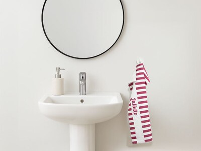 Håndklæde med Egen Tekst - Stribet