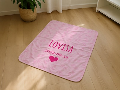 Babyteppe med egen tekst