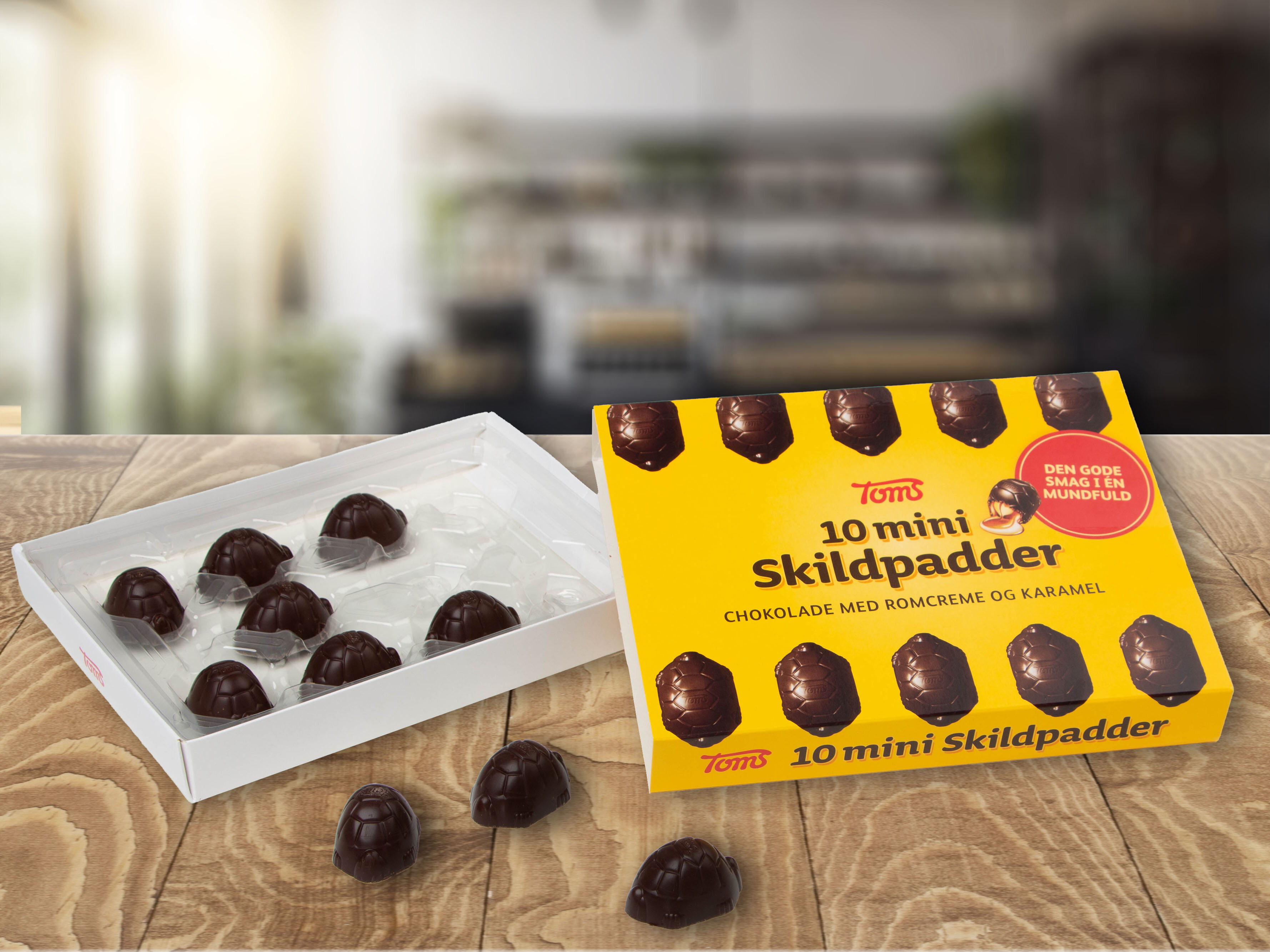 Toms mini skilpadder mørk sjokolade 120 gram