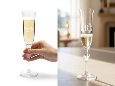 Champagneglas L'Amour med Gravering - Egen Tekst