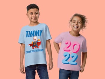 T-paita Lasten Oma Teksti - Synttäriaihe