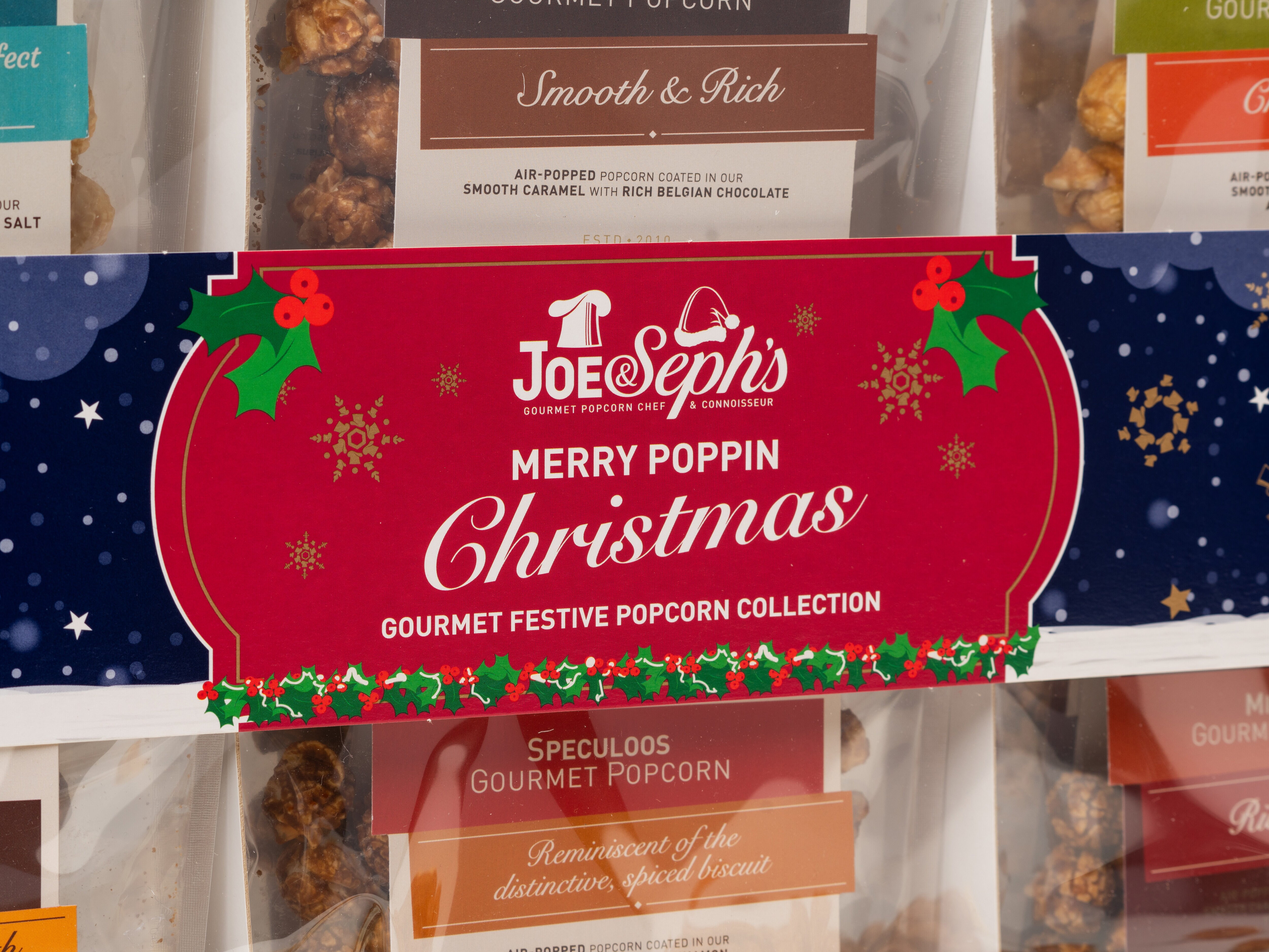 Christmas Selection Gaveæske med Popcorn - Joe & Seph's