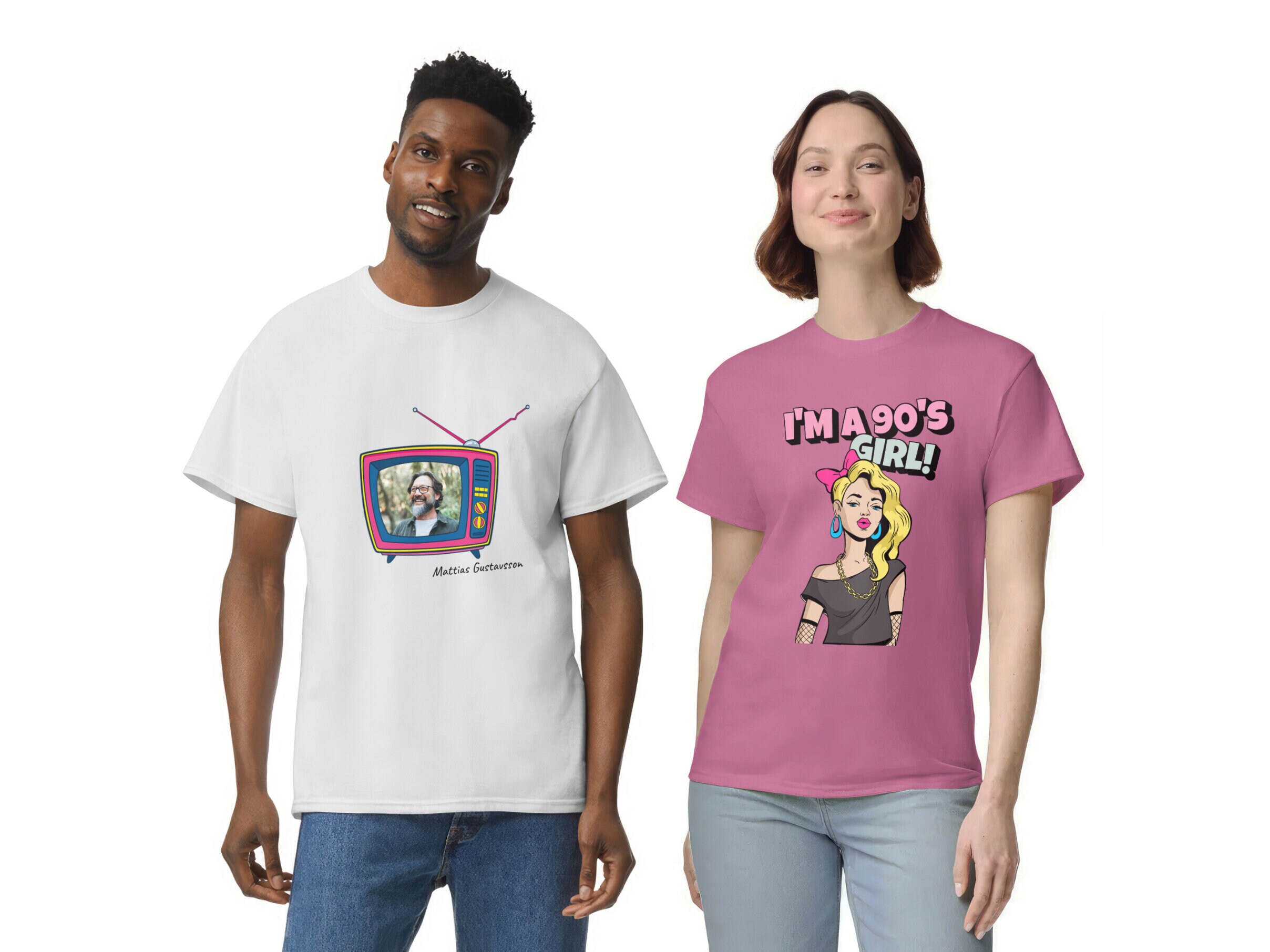 T-shirt med Eget Tryk - Retro Cartoon