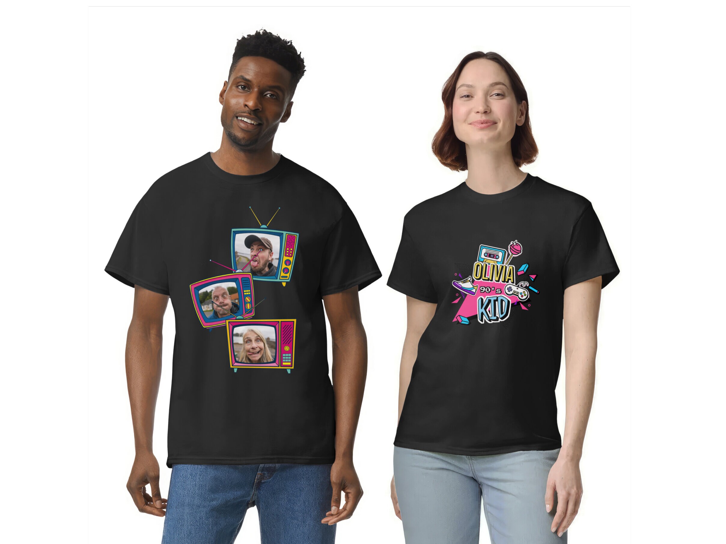 T-shirt med Eget Tryk - Retro Cartoon