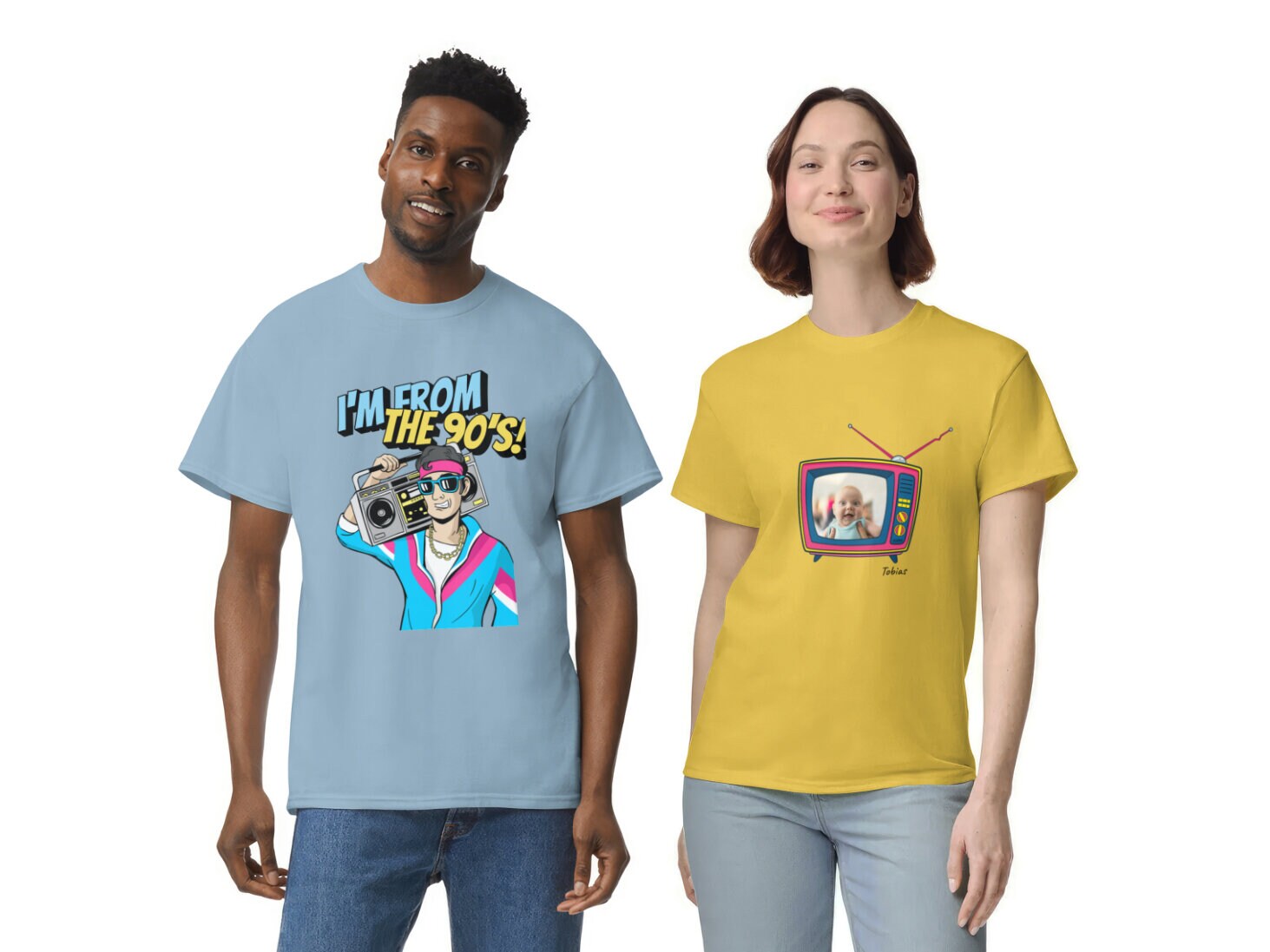 T-shirt med Eget Tryk - Retro Cartoon