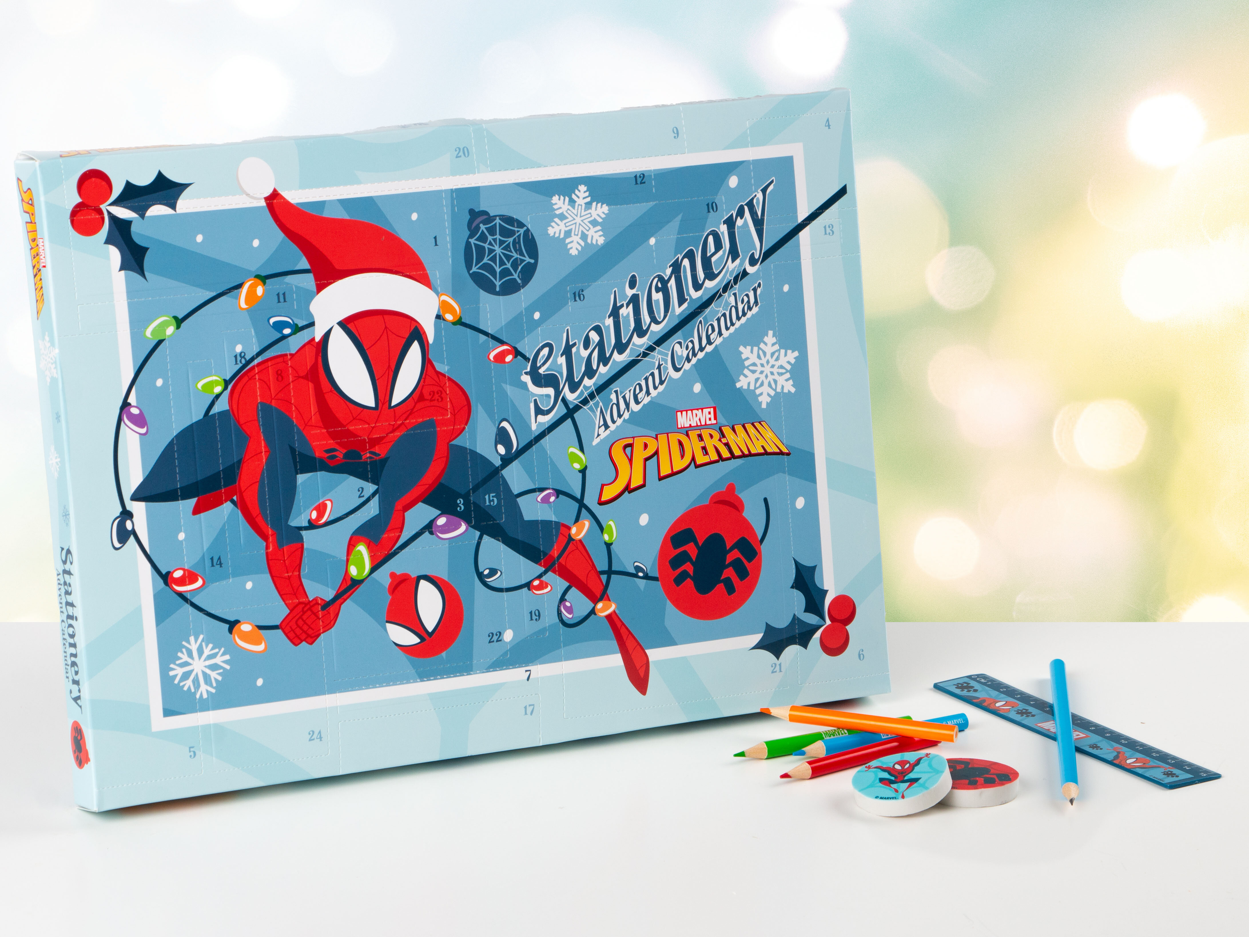 Spiderman julekalender med skrivesaker