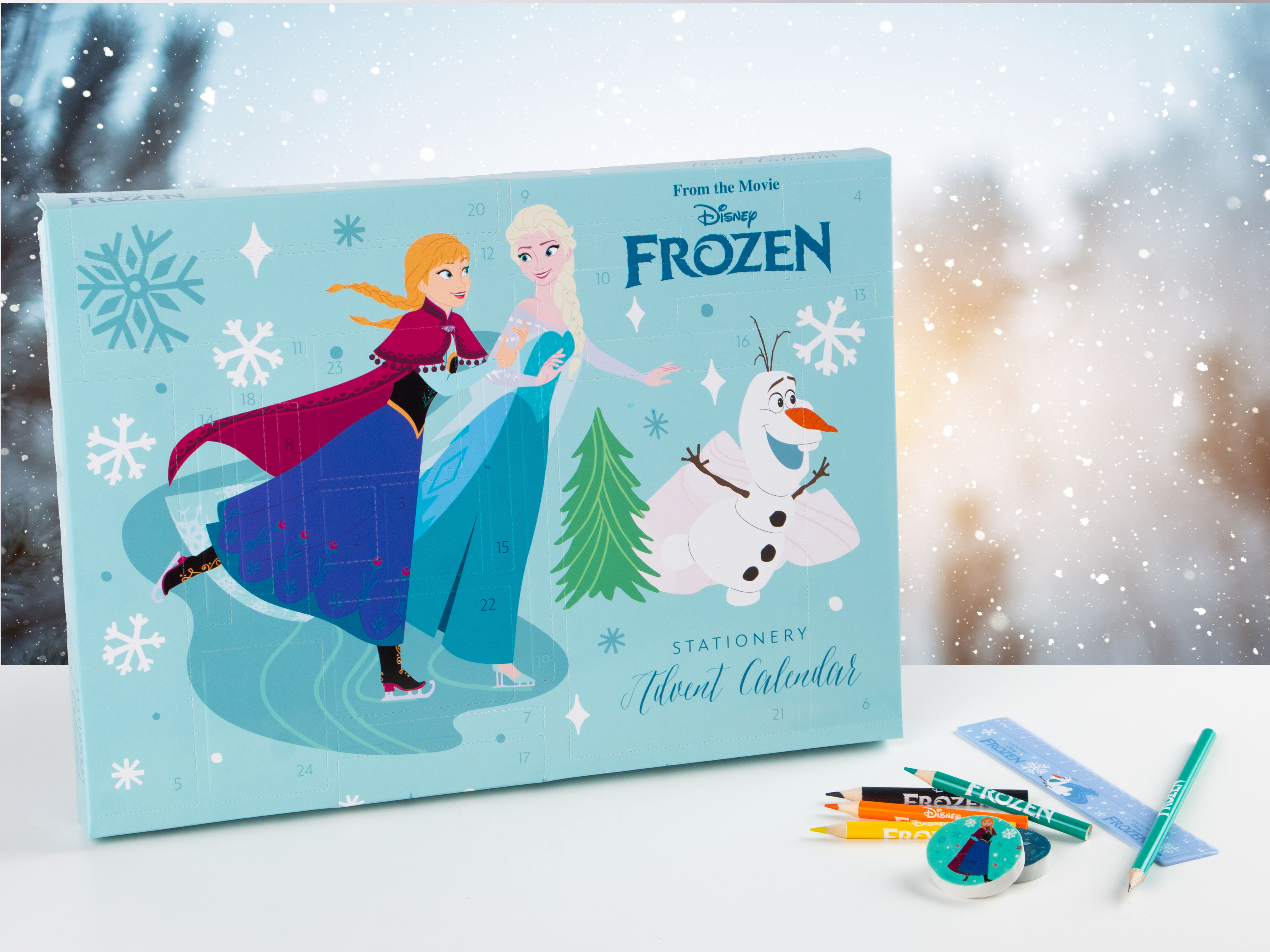 Frost julekalender med skrivesaker