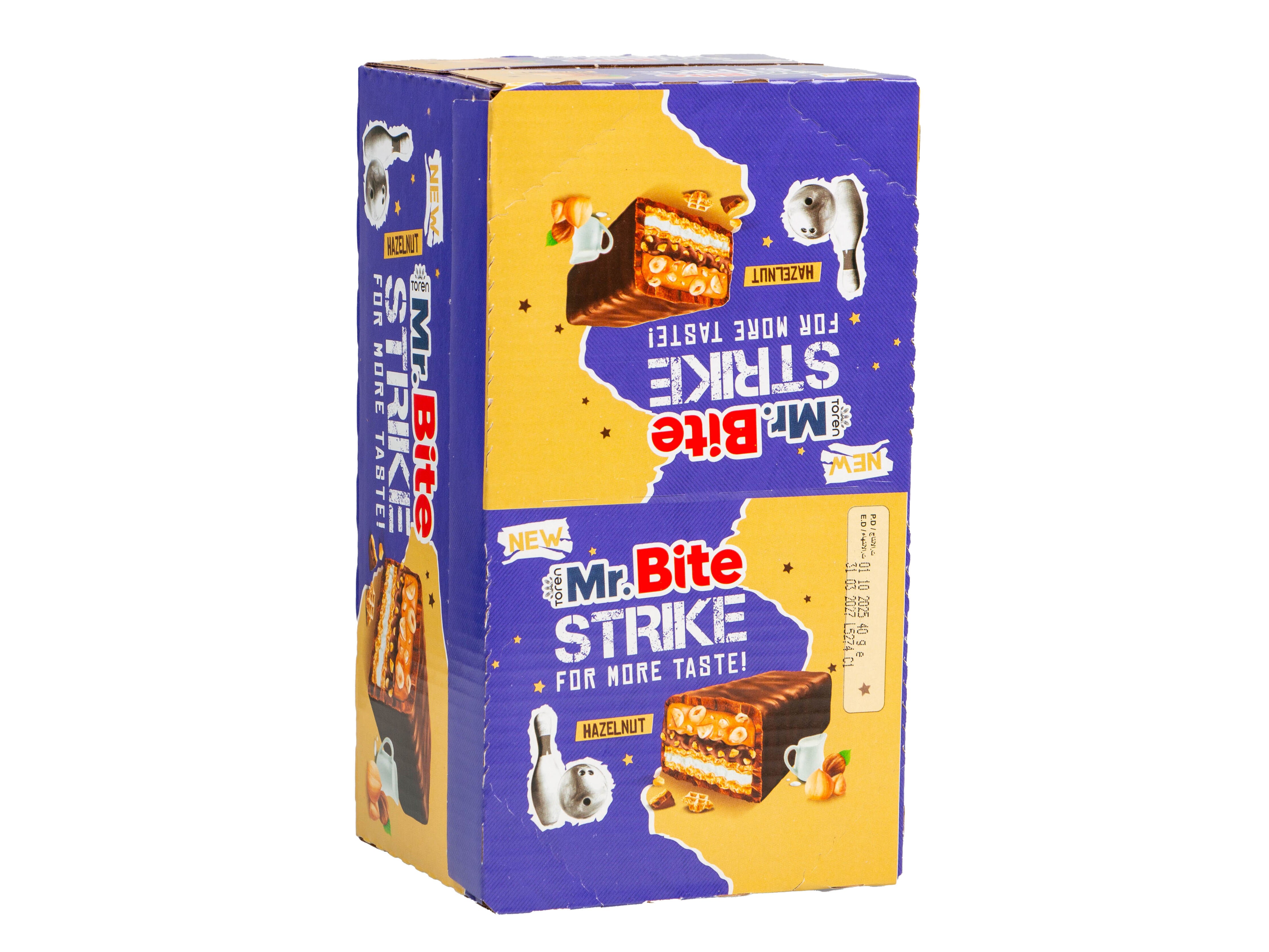 Mr. Bite Strike Chokladbars med Hasselnöt 24-pack