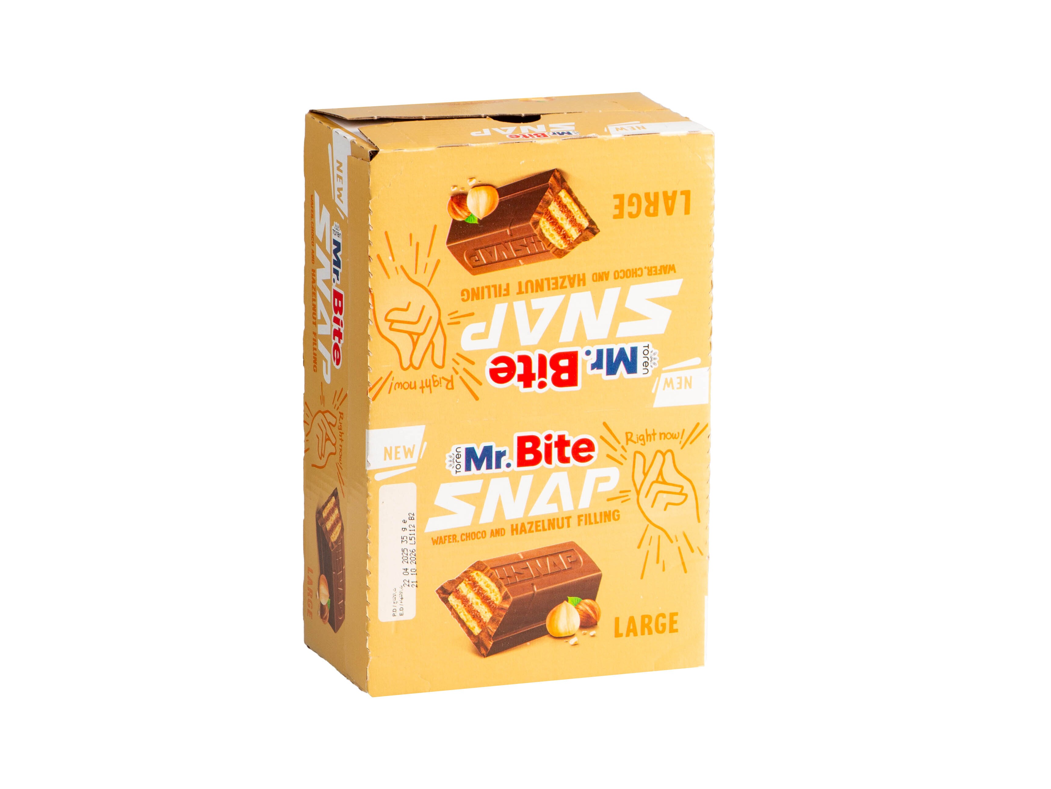 Mr. Bite Snap Chokladbars med Hasselnötsfyllning 24-pack